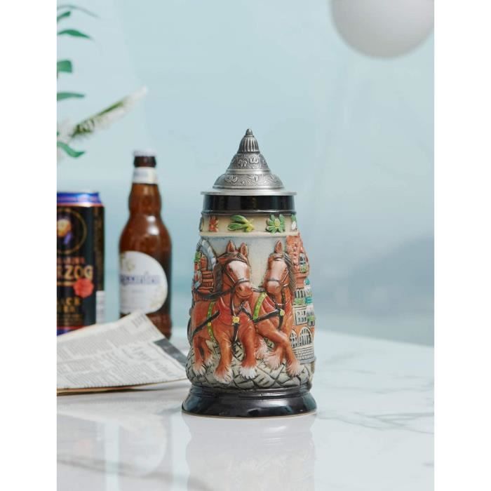 3 ALTE BIERKRUG Bierseidel Bierglas Glaskrug Zinndeckel Porzellanbild EUR 30,00 - DE