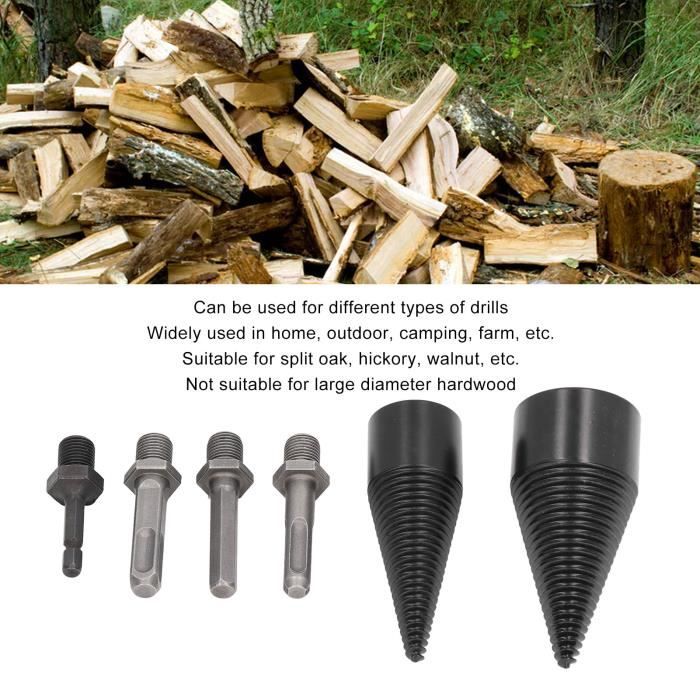 Vvikizy Foret à fendre le bois 6 pièces foret séparateur de bois 32mm 42mm  foret détachable à cône de fendage bricolage perceuse - Cdiscount Bricolage