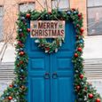 1Pc créatif bois suspendu porte de suspendue de Noël décoration guirlande lumineuse d'exterieur luminaire d'exterieur-2