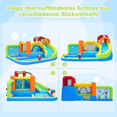 Château Gonflable Pour Enfants 3-8 Ans Avec Trampoline Toboggan Et Piscine 435x245x200 Cm 210870586 Château Gonflable Pour Enfants 3-8 Ans Avec Trampoline Toboggan Et Piscine 435x245x200 Cm 210870586