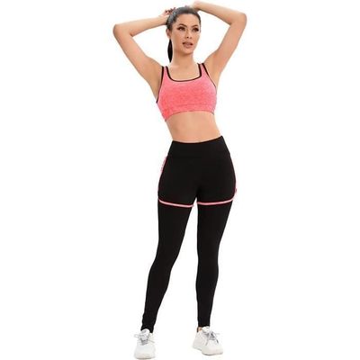 Ensemble Sport Femme 2 Pièces - Haut Manches Courtes Et Legging Taille Haute - Yoga, Fitness, Running - Matière Stretch - 9