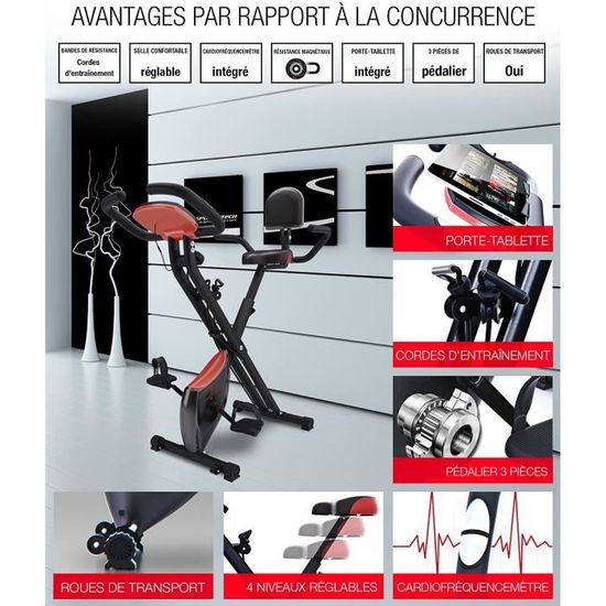 Sportstech Velo d appartement F Bike X100 et X150 4 en 1 Home Trainer Velo d interieur X Bike pour Adulte poignees avec cardiofreq Cdiscount Sport