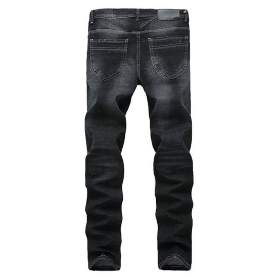 Jeans Homme troue Vetement 37 Noir girs Cdiscount Pret a Porter