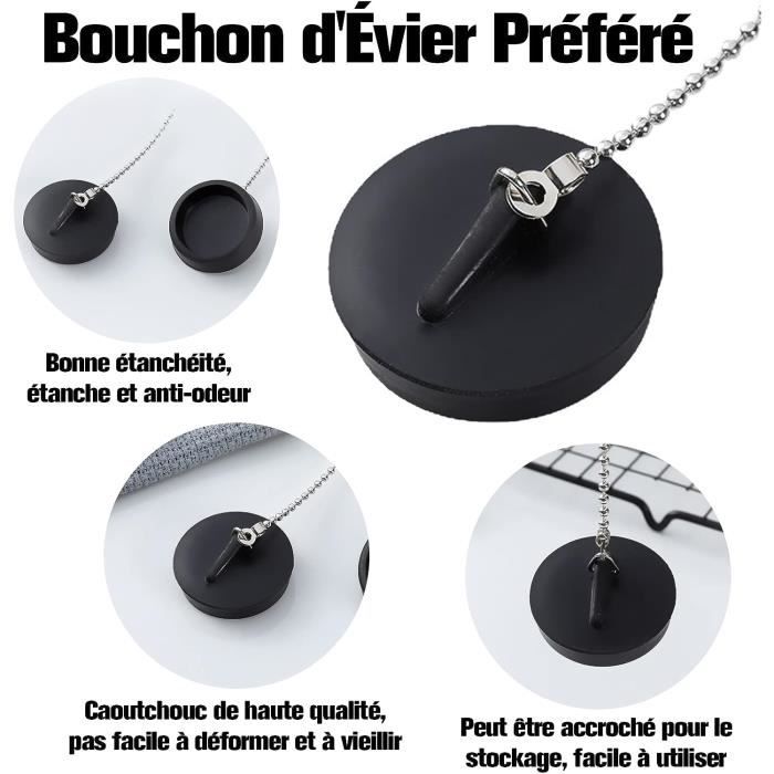 3 Pièces Bouchon de Lavabo Caoutchouc Bouchon Baignoire Universel