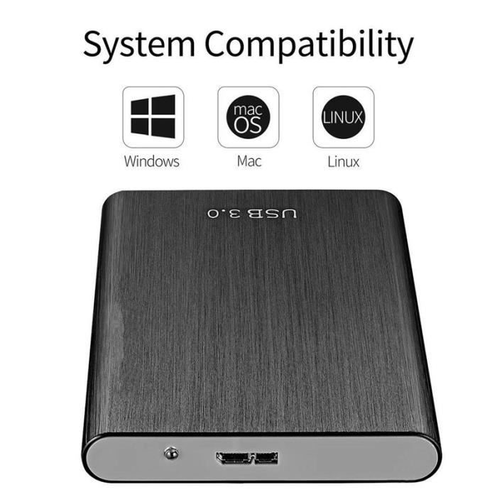 Portable 2 * 4 * 8 * 12 * 16 * 20 * 30 * 60 * 120 Tb Disque dur externe HDD  pour PC portable et Mac