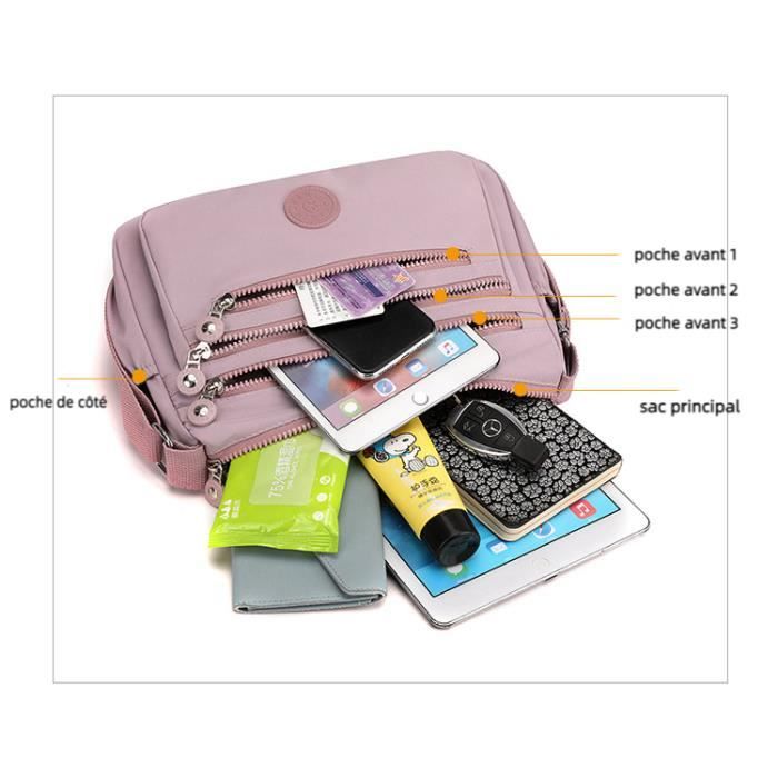 Klortecer Sacoche | NOMALERO Bandoulière Sécurisée Anti-RFID, Sac De Poitrine Imperméable Homme Femme, Avec Compartiments Multiples Et Sangle Ajustable, Idéale Pour Voyage, Randonnée, Noir, TG