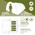 Tente familiale de camping tunnel - Skandika Gotland 5 - 5 personnes - 505 x 370 cm - Tapis de sol cousu - 5000 mm - Moustiquaires-3