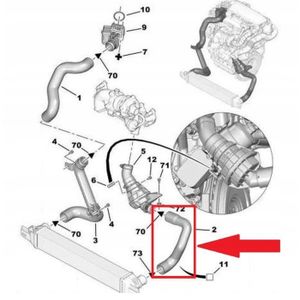 Tuyau Turbo Refroidisseur Intermédiaire 1K0145838C - Compatible VW MK III MK V