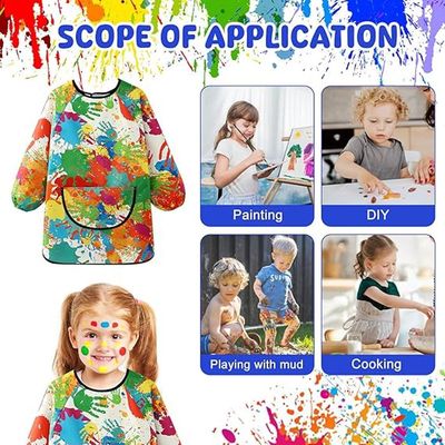LACHT – Tablier Peinture Enfant Imperméable – Manches Longues – Tailles 3-5 Ans – Protection Anti-taches