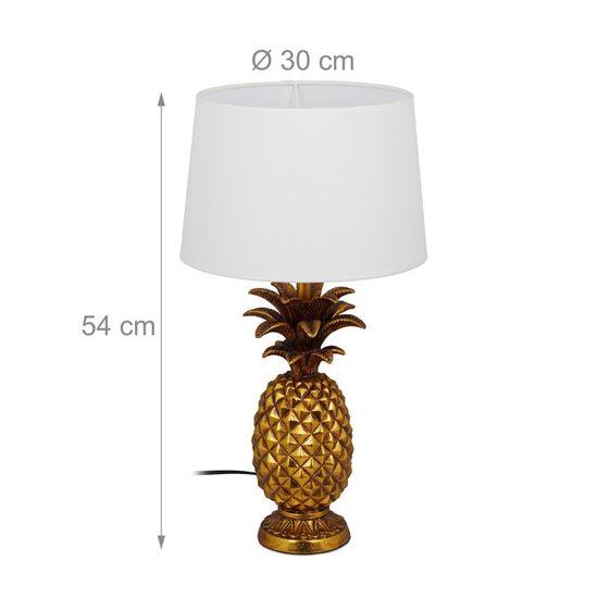 Relaxdays Lampe De Table Ananas, Moderne Avec Abat-jour, Douille E27