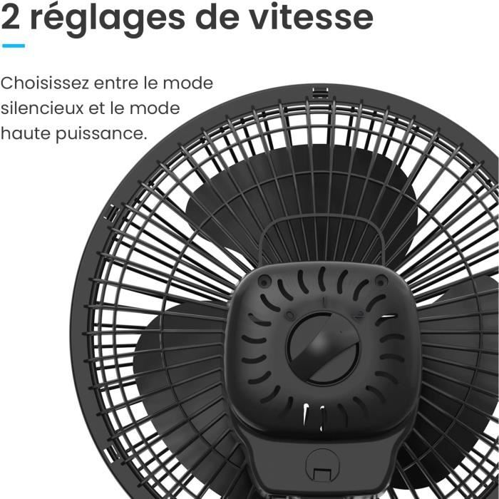 Mini Ventilateur à Pince 4000mAh, Ventilateur à Clip Avec Support Magnétique, Ventilateur