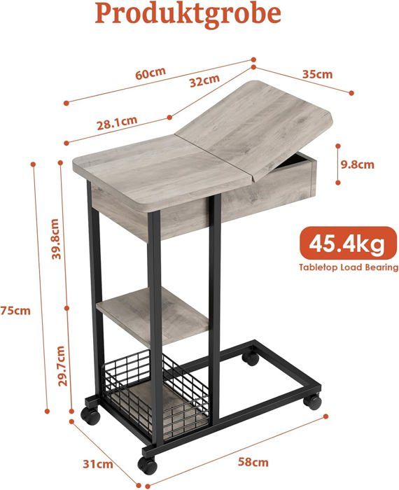 Table Roulante Moderne Avec Plateau Verre Trempé - 2 Niveaux De Rangement (acier + PU) - 4 Roues Dont 2 Freinées - Pour Salon, Chambre - 9