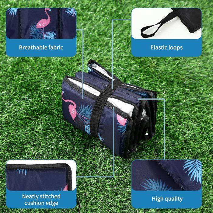 2 Tapis De Siège Extérieur Étanches + 2 Sacs De Rangement | Coussin Portable Pique-Nique, Randonnée, Camping | Facile à Nettoyer