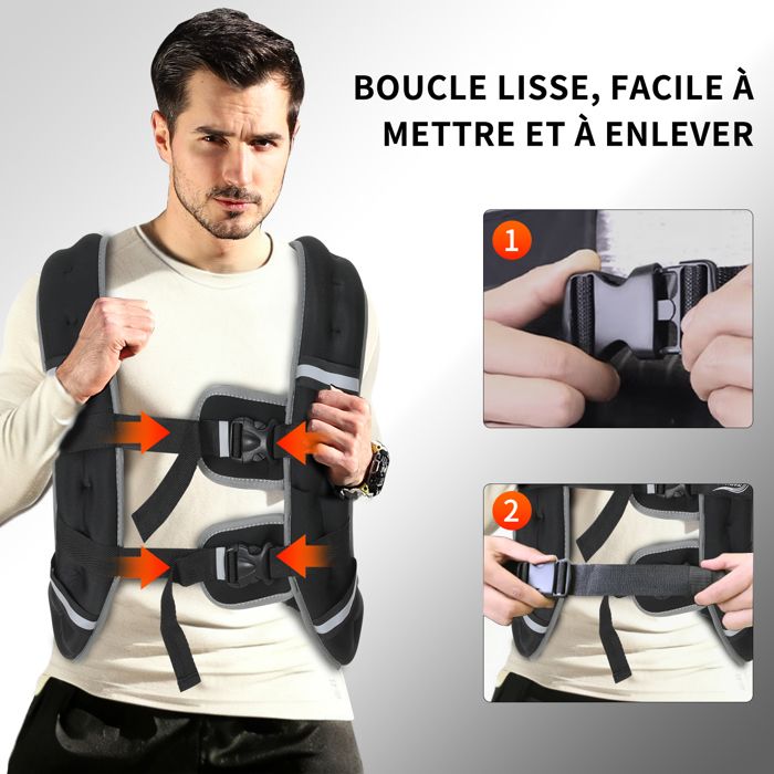 Gilet Lesté Runfast Pro 40 Lb (18 Kg) Noir - Neuf Sous Emballage - Pour Entraînement Et Musculation
