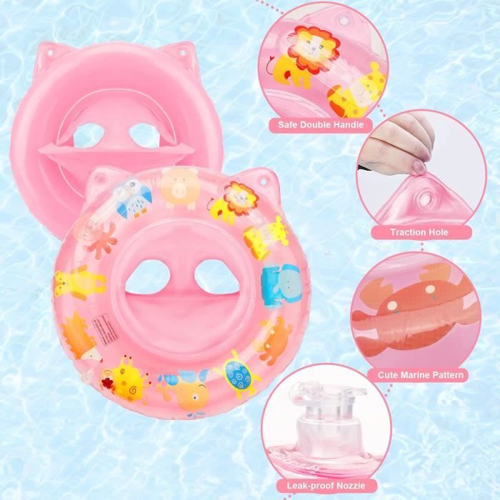 Flotteur Gonflable Pour Bébé : Bouée De Bain Pour Siège Bébé Avec Poignées Plaisir De Piscine En