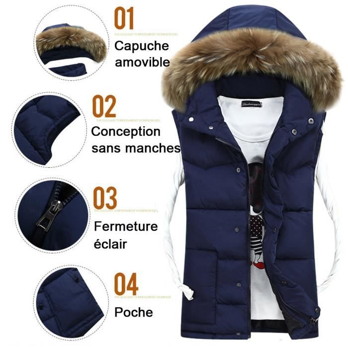 Doudoune sans manche homme fourrure new arrivals