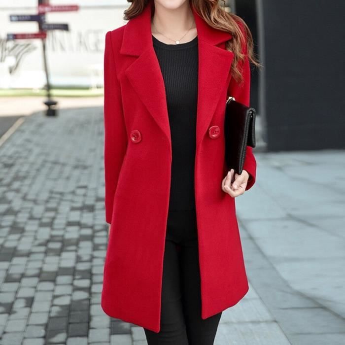 Manteau laine femme rouge outlet