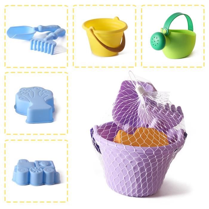 Château De Sable Holady Lot De 7 Jouets De Plage,Comprend Des Moules De Plage, Des Châteaux, Des Moules De Sable, Un Seau De Plage, Des Jeux De Plein Air, Des Accessoires De