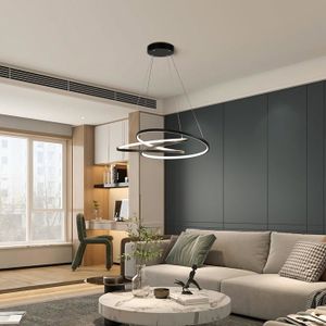 Deliouay Suspension Luminaire Moderne Design LED Lustre Dimmable 3000K-6000K avec Télécommande Suspension Lampe for Salle à Manger Bureau Cuisine