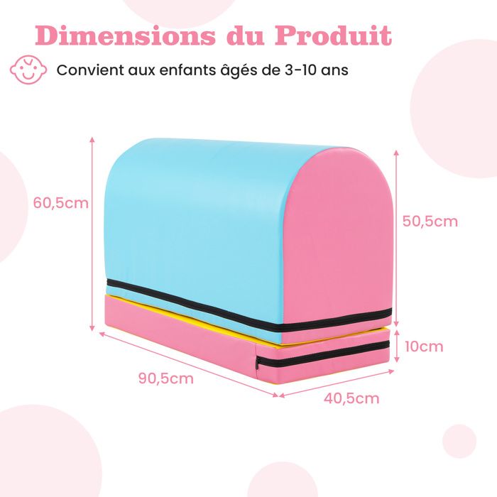 GOPLUS 2PCS Parcours Motricité Bébé avec Tapis Gymnastique Détachable, Équipement d'Entraînement au Saut, Boîte de Saut Pliométrique pour Intérieur Chambre, Gymnasitque, pour Enfants 3-10 Ans