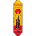 Thermomètre : Coca-Cola petite bouteille sur fond jaune et rouge-0