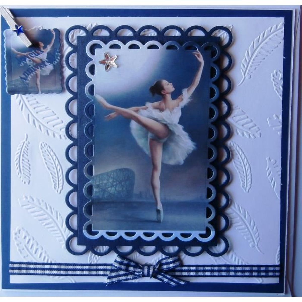Carte Anniv Porte Billet Danseuse Fond Bleu Etoile Strass Cdiscount Beaux Arts Et Loisirs Creatifs