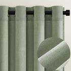 Topfinel Rideau Lin Semi-Transparent Rideaux de Salon Rideau Voilage Avec Œillets Rideau Occultant 140x240cm Vert Sauge Lot de 2
