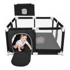 Parc De Jeux Bébé - XUANYU - Parc Enfant - XL Parc Bebe avec Barrières +Porte Zippée + Balles + Basketball Rack - Noir