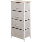 Meuble de Rangement - SOGES - 4 tiroirs - Table de Nuit - Commode en métal et tissu