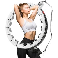 Cerceau Fitness Hula Hoop Intelligent Vibrant de Massage avec Compteur 16 Noeuds Démontable Taille Réglable pour Débutants Adul A23