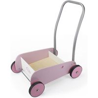 Chariot de marche bois et métal COROLLE pour fille dès 12 mois avec bac de rangement