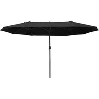 Parasol de jardin XXL parasol grande taille 4,6L x 2,7l x 2,4H m ouverture fermeture manivelle acier polyester haute densité noir