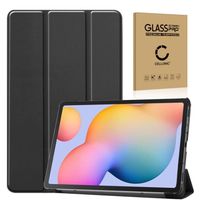 Étui + Protection d'écran pour tablette Samsung Galaxy Tab S6 Lite (SM-P610 / SM-P615) - Cuir synthétique, noir Housse Pochette