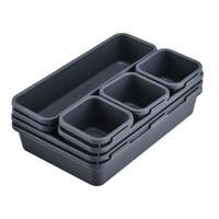 Lot De 8 Organisateurs De Tiroir MaoXinTek - 3 Tailles, Plastique, Pour Bureau, Cosmétiques, Cuisine, Empilables