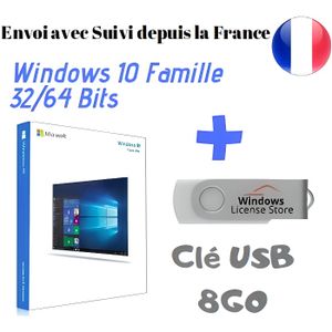 SYST EXPLOIT À TÉLÉCHARGER Clé USB Bootable 8GO Windows 10 famille + Licence