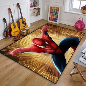 TAPIS NVY-9001 Tapis de dessin animé Disney Spiderman Marvel, tapis de chambre pour enfants garçons, couverture nordique pour salon