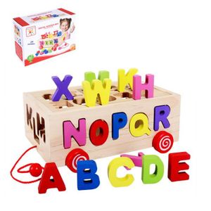 PUZZLE Jouet d'Eveil Bébé Puzzle en Bois Coloré Puzzle Enfant Encastrement Alphabet Blocs en Forme de Lettres