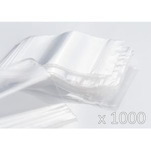 ASelected Lot de 1600 Sachet Zip Plastique Transparent Hermetique, 4  Tailles Petits Sachets Plastique Zip Pochon Plastique Refermables Zip - 120  Microns : : Fournitures de bureau