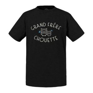 T-SHIRT T-shirt Enfant Noir Grand Frère Chouette Famille M