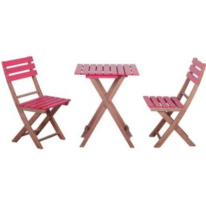 Ensemble table et chaise de jardin Ensemble bistro de jardin 2 places en bois de pin 