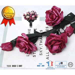 FLEUR ARTIFICIELLE TD® rose artificielle bouquet blanche petale seche