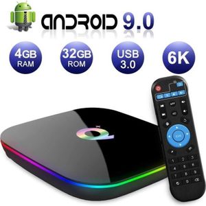 BOX MULTIMEDIA Smart TV Android 9.0 Q Plus 4Go RAM 32Go ROM H6 Su
