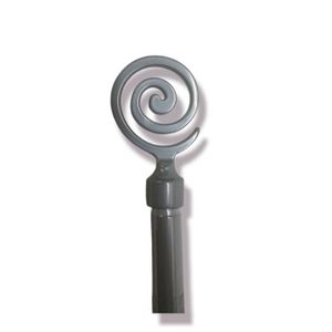 TRINGLE A RIDEAU Tringle metal 120 a 210 cm avec enbouts déco - Couleur: Tringle Spirale Gris