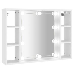 COLONNE - ARMOIRE SDB FAR - Armoire à miroir avec LED Blanc 76x15x55 cm - DX5081