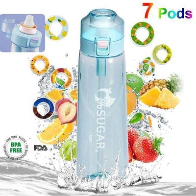 Gourde Sport 700 Ml Avec 7 Dosettes Parfumées - 0 Sucre, 0 Calorie - Paille Intégrée - Sans BPA - Pour Fitness, école, Extérieur