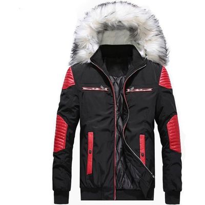 Doudoune Homme Uni Manteau Hommes slim Veste pour Fausse Fourrure