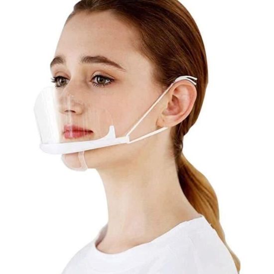 30pcs Visière de Protection Réutilisable, Masque Transparent Visage Anti-Salive Anti-buée Couvre Bouche et Nez Facial Protection