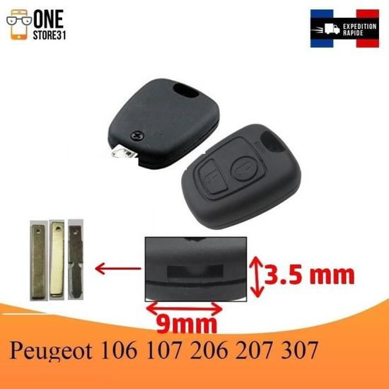Coque De Remplacement Pour Télécommande Peugeot (106, 107, 206, 207, 307...) - 9mm X 2.5