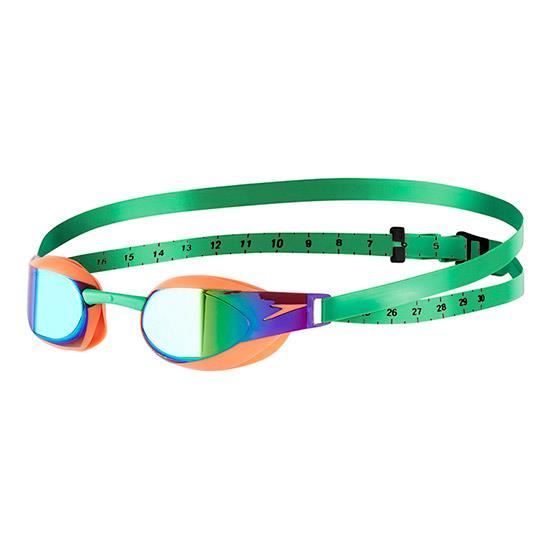 Lunettes de natation Speedo Fastskin Elite Mirror vert orange avec verres miroir bleu Cdiscount Sport