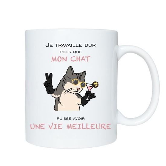 Mug personnalisé chat humour, cadeau original et unique - Un